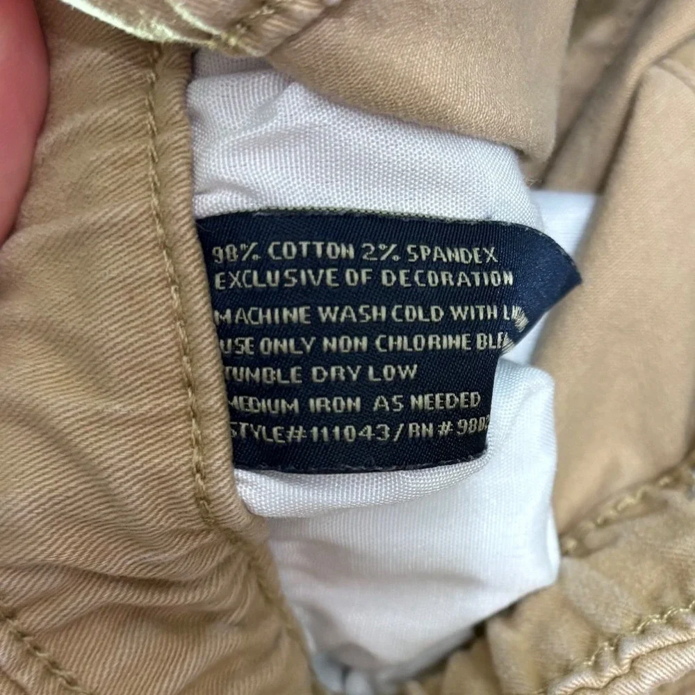 US Polo Assn Mens Khaki‎ Chino Stretch Shorts Elastic Waist Drawstring Size S